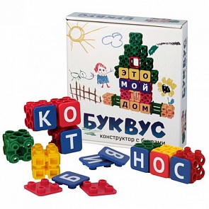 Конструктор с кубиками и буквами – Буквус (Биплант, 11020)